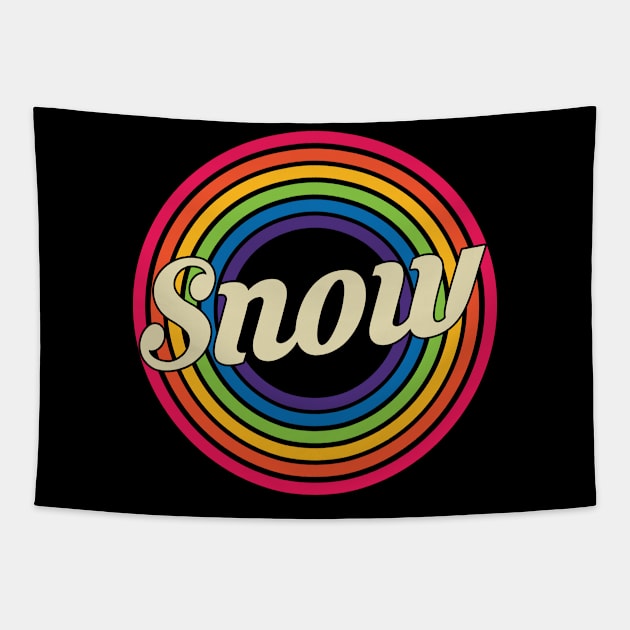 Snow - Retro Rainbow Style Tapestry by MaydenArt