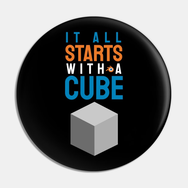 It all starts with a cube, 3d artist design / motion designer / 3d animator gift idea / 3d artist present Pin by Anodyle