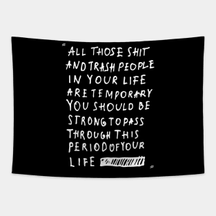 Depressed Black and White Text Tapestry