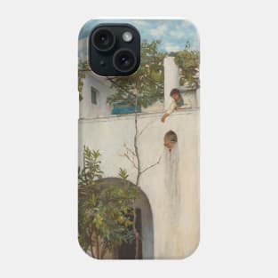 Lady on a Balcony, Capri by John William Waterhouse Phone Case