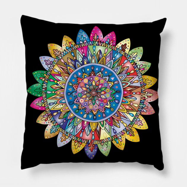 Multicolor mandala design for mandala lovers Pillow by à la mode !