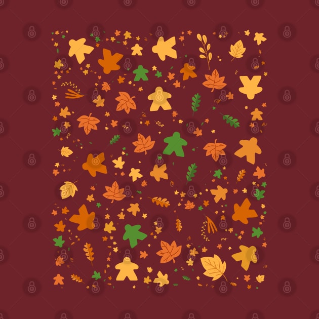 Meeple Autumn Pattern Board Games by pixeptional