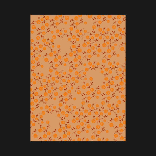 Orange Floral Pattern by FloralPatterns