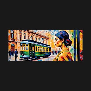 The Art of Trams - Neo-Impressionism Style #001 - Mugs For Transit Lovers T-Shirt