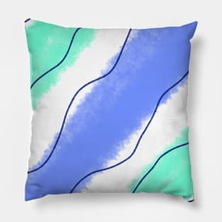 Purple green watercolor abstract art Pillow