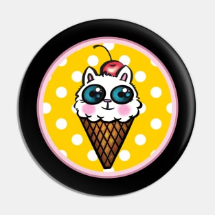 Kitty Cone Polka Dot Pin