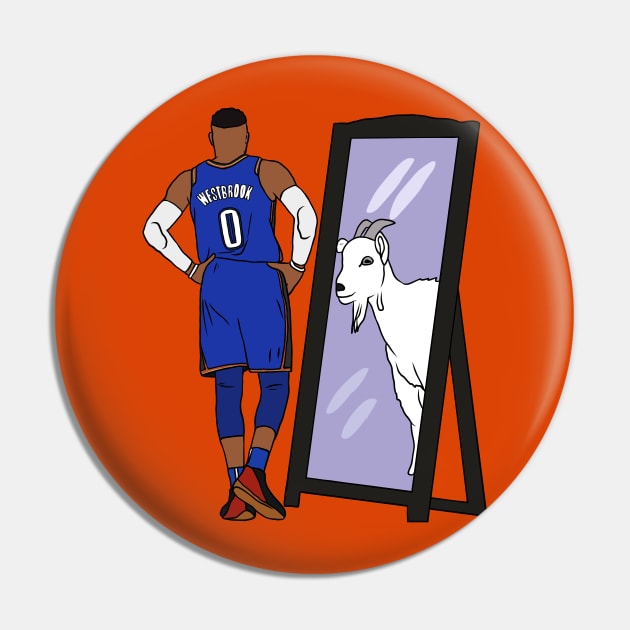 Russell Westbrook Mirror GOAT (Oklahoma City) Pin by rattraptees