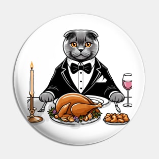 British Shorthair Cat Thanksgiving Pin