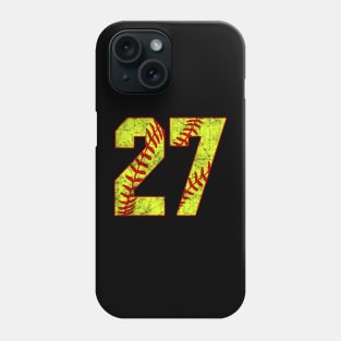 Fastpitch Softball Number 27 #27 Softball Shirt Jersey Uniform Favorite Player Biggest Fan Phone Case