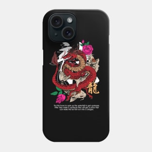 Dragon, Koi, and Rose Phone Case