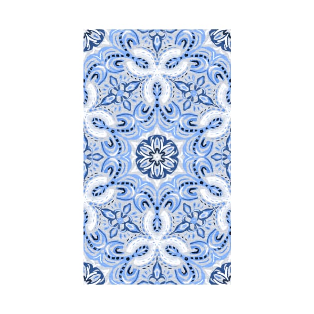 Periwinkle Blue Textured Boho Hex Pattern by micklyn