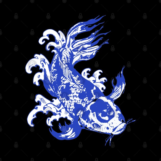 Koi Fish in Blue by silentrob668