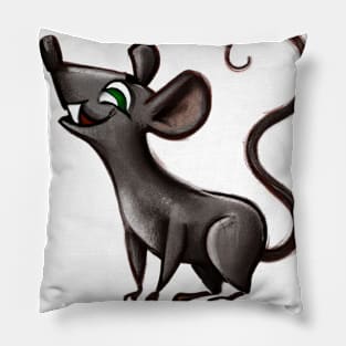 Cute Rat Drawing Pillow