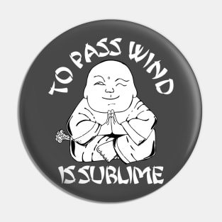 Tooting Buddah (White Text) Pin