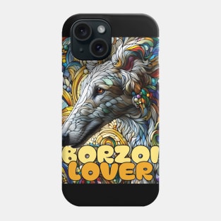 Borzoi lover, stained glass. I love borzois. Phone Case