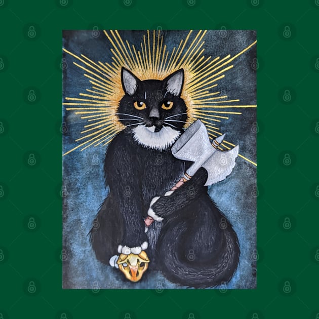 The Protector - Saintly Cat Painting by MushroomWitch