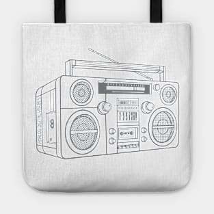 Boombox (Gray Lines) Analog / Music Tote