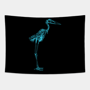 Stork Skeleton Blue Tapestry