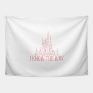 I Know the Way Magic Castle Millennial Pink Tapestry