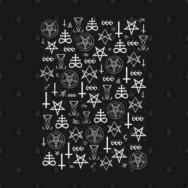 Occult, Satanic, Magical Symbols, Lucifer, Witchcraft Pattern Poster by SSINAMOON COVEN