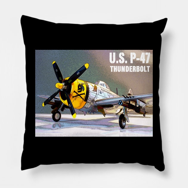 U.S. P-47 Thunderbolt Pillow by Busybob