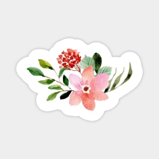 CUTE PINK ROSE WATERCOLOR FLOWERS Magnet