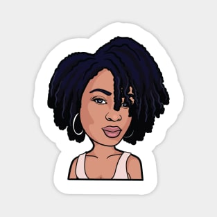 Black Woman with Blue Locs Magnet