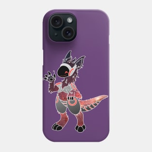 Protogen Fursuit Waving Cosmic Red stars Fursona Furry Phone Case