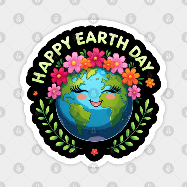 Happy Earth Day Magnet by Creatifly Graphic Tees