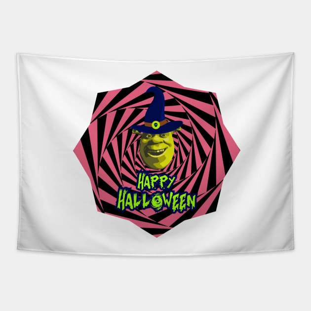 Funny Halloween Shrek Tapestry by Aleksander37