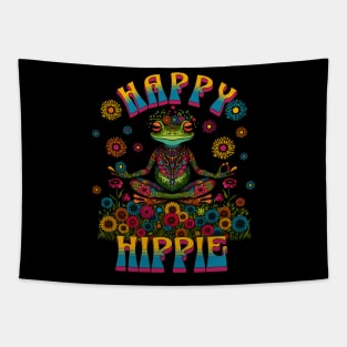 Happy Hippie Frog Tapestry