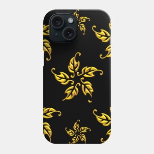 3-D Look Golden Leaf Rosettes Phone Case