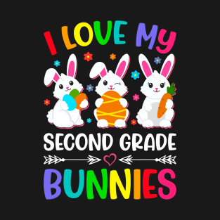 Funny Easter Day I Love My Second Grade Bunnies Bunny Eggs T-Shirt