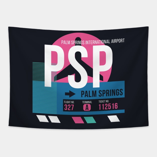 Palm Springs (PSP) Airport Code Baggage Tag A Tapestry by SLAG_Creative