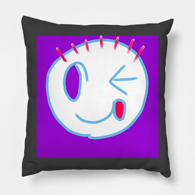 playful smile Pillow by Inoue Festival