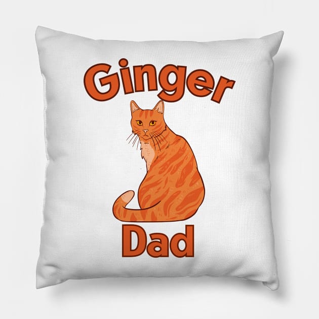 Ginger Cat Dad Pillow by aesthetice1