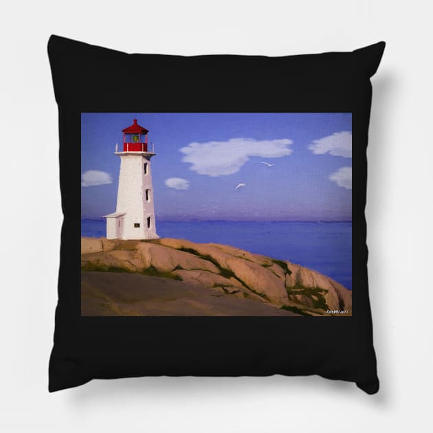 Peggys Cove Lighthouse Pillow by kenmo