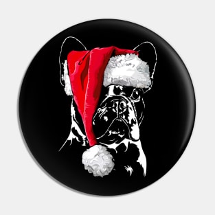 Funny French Bulldog Santa Christmas dog mom Pin