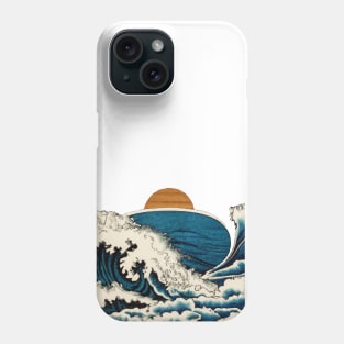 Ukiyo-e Waves At Sunset Phone Case