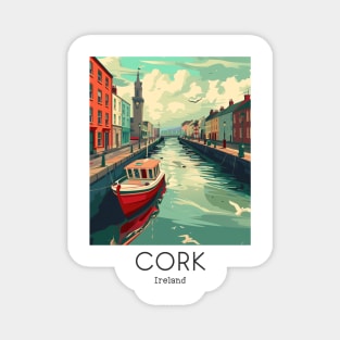 A Vintage Travel Illustration of Cork - Ireland Magnet