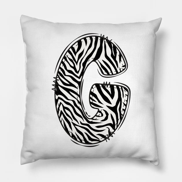 Zebra Letter G Pillow by Xtian Dela ✅