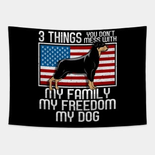 Rottweiler Dog Family Rules Tapestry