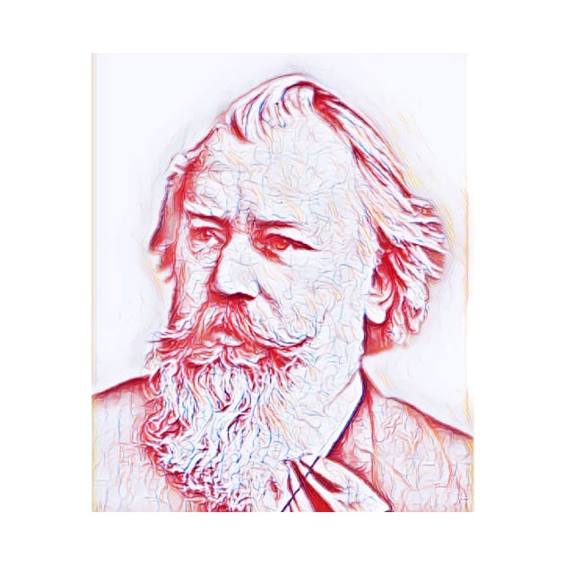 Johannes Brahms Portrait | Johannes Brahms Artwork | Line Art by JustLit