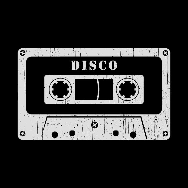 Disco - Vintage Cassette White by FeelgoodShirt