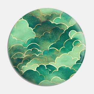 Green tones clouds pattern Pin