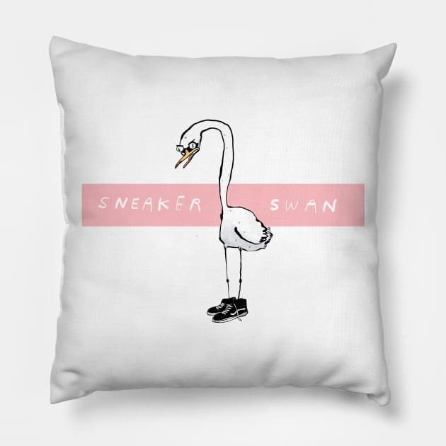 Sneaker Swan Pillow by bransonreese