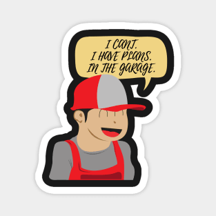 Cant I Have Plans In The Garage Cartoon Magnet