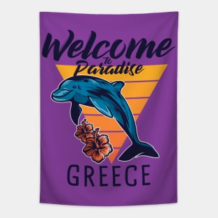 Welcome to paradise Greece Tapestry