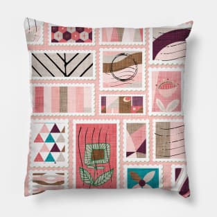 Stamps Pink Pillow