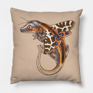 Fairy Gargoyle Gecko with Garden Moth Wings Pillow